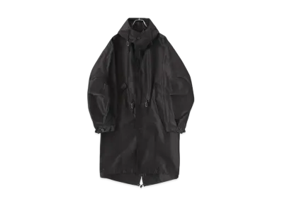 COMOLI Cotton Silk Hooded Coat "Brown"