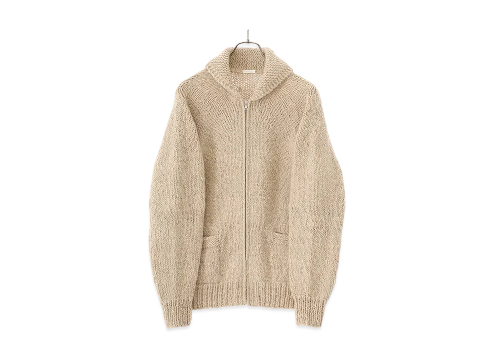 COMOLI Handspun Cashmere Cowichan Knit "Ecru"