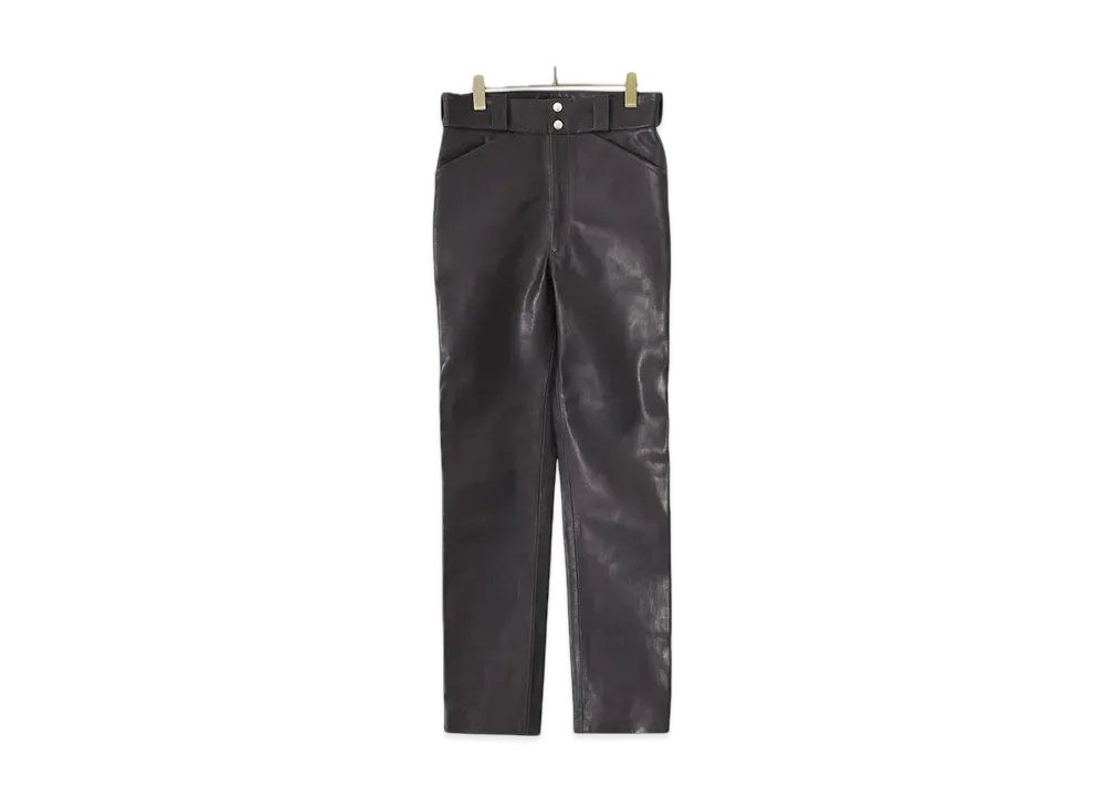 COMOLI Horse Leather Rider Pants "Black"