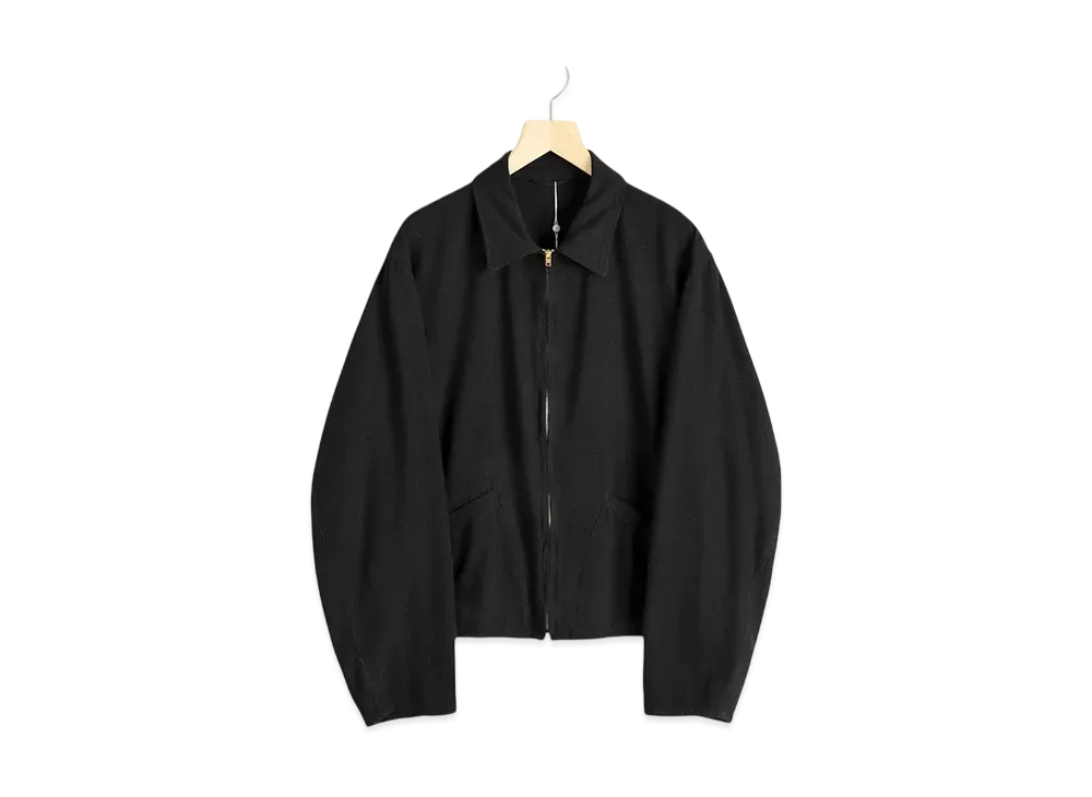 COMOLI Silk Nap Zip Short Jacket "Black"