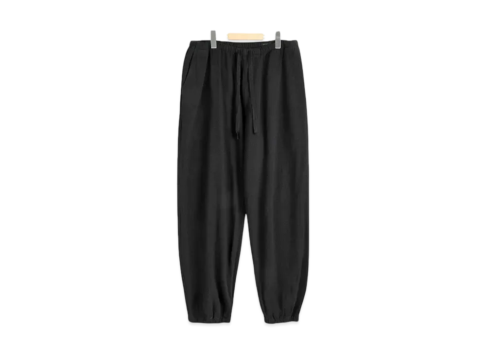COMOLI Silk-Nep Drawstring Pants "Black"