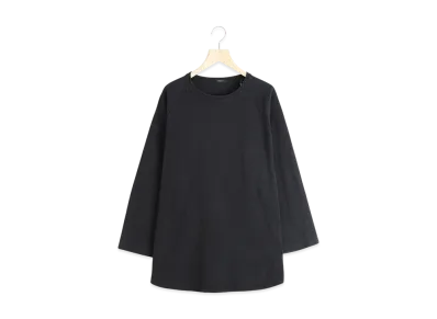 COMOLI Cotton Jersey Baseball T-Shirt "Black"
