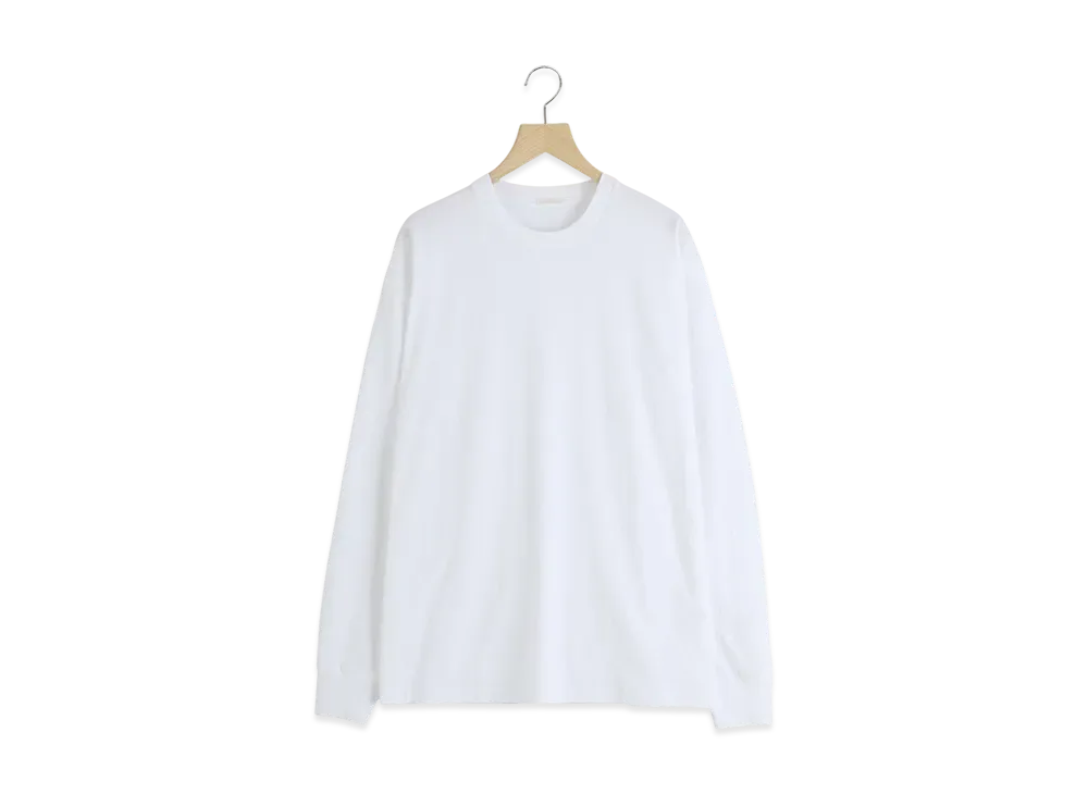 COMOLI Cotton Jersey Long Sleeve T-Shirt "White"