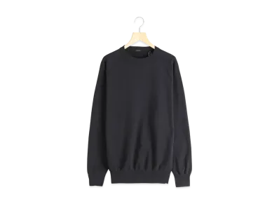 COMOLI LW Cotton Fleece Crew Neck "Black"