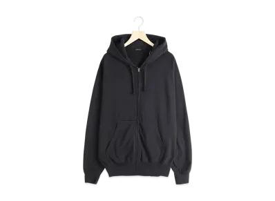 COMOLI LW Cotton Fleece Zip Parka "Black"