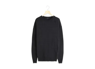 COMOLI 7G Crew Neck Knit "Black"