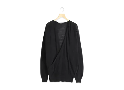 COMOLI 7G Knit Cache Coeur Pullover "Black"