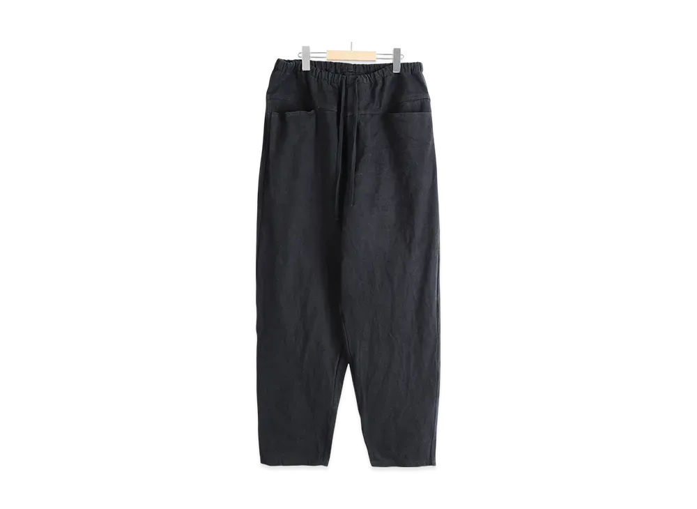 COMOLI Black Drill Tapered Pants "Black"