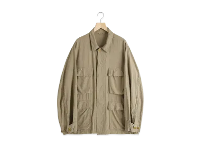 COMOLI Raw Silk B.D.U Jacket "Khaki"