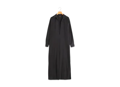 COMOLI Women's Raw Silk Dress "Black"