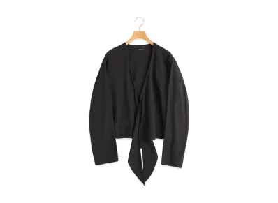 COMOLI Women's Raw Silk Cachecoeur Jacket "Black"