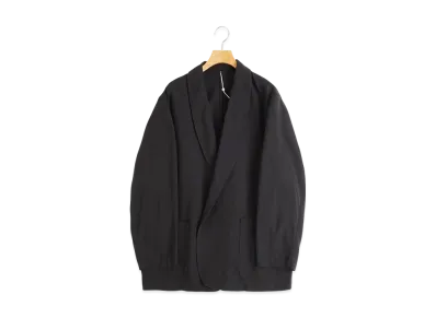 COMOLI Women's Raw Silk Shawl Collar Jacket "Black"