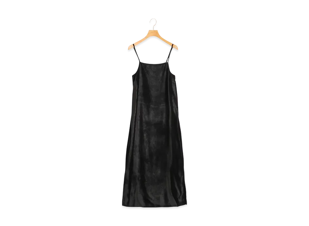 COMOLI Women's Velor Slip Dress "Black"