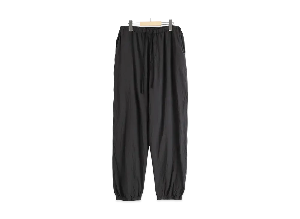 COMOLI Silk Product Dyed Drawstring Pants "Black"
