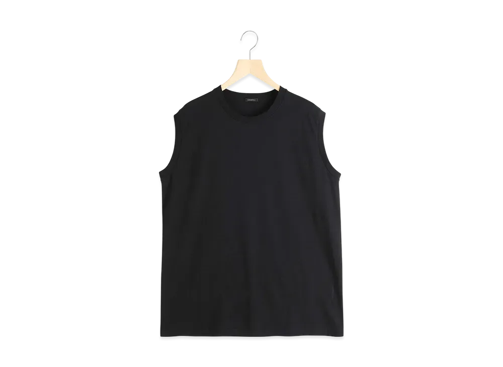 COMOLI Cotton Jersey Sleeveless "Black"