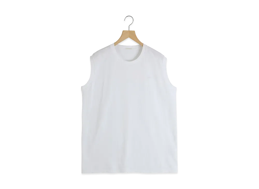 COMOLI Cotton Jersey Sleeveless "White"