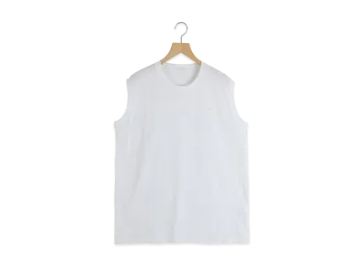 COMOLI Cotton Jersey Sleeveless "White"