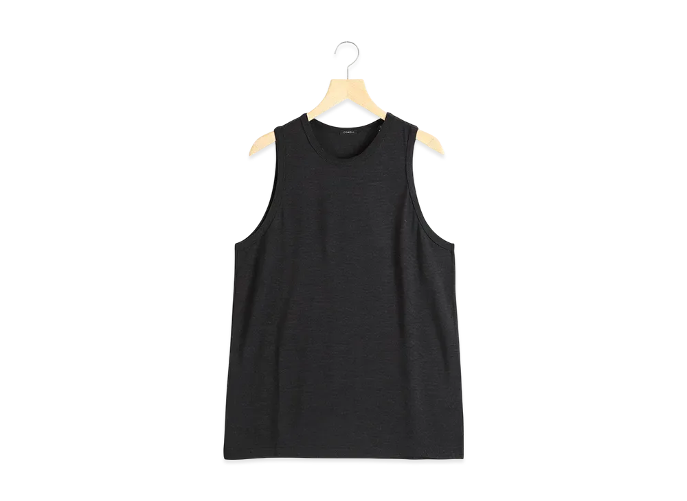 COMOLI Summer Wool Tank Top "Chacoal"