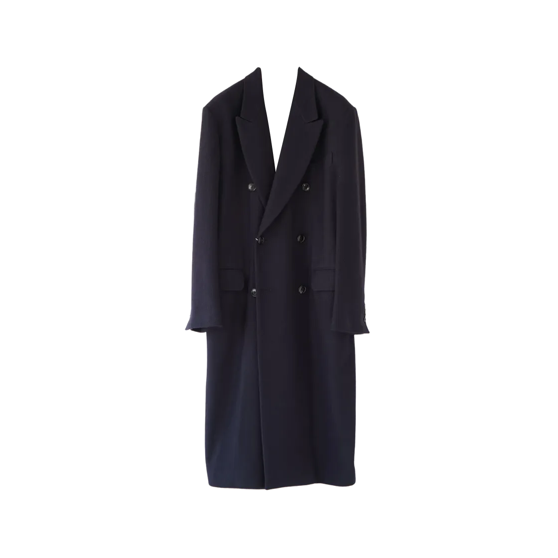 COMOLI Cashmere Double Chester Coat - 24AW "Navy"