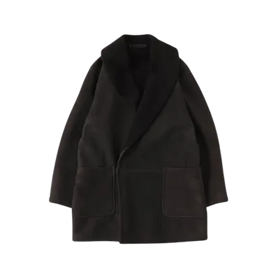 COMOLI Sheepskin Shawl Collar Coat Mouton - 24AW "Brown"