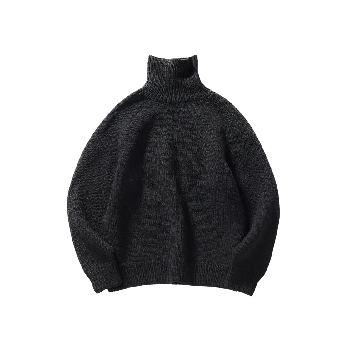 COMOLI Cashmere Washi Hand Turtle Neck Knit - 24AW "Black"