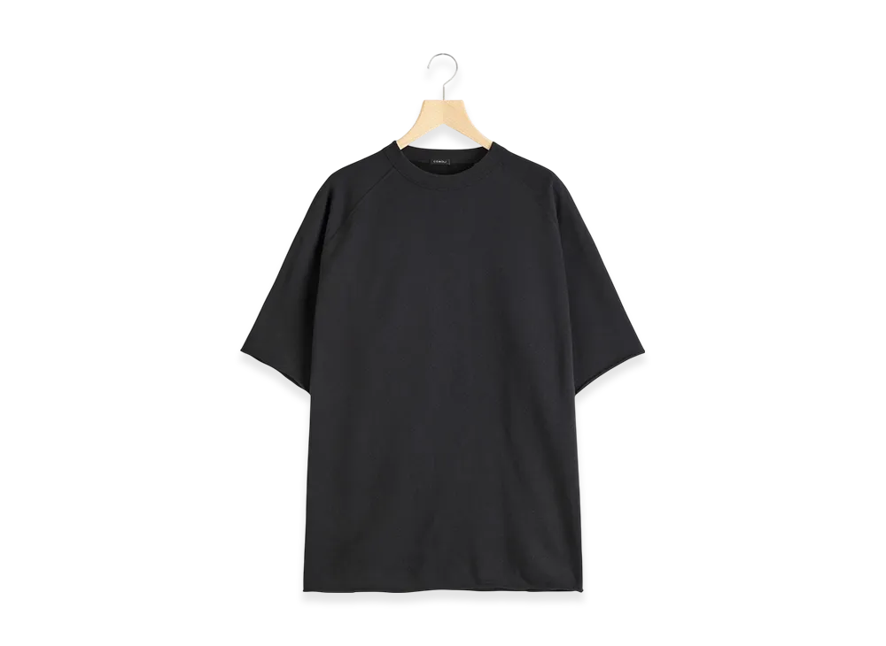 COMOLI LW Cotton French Terry S/S Crew "Black"