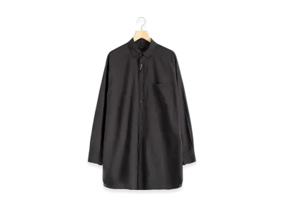 COMOLI Garment Dyed Silk Shirt "Black"