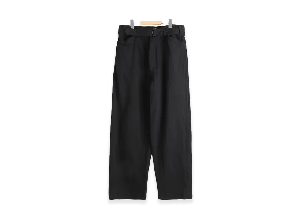 COMOLI Denim Belted Pants "Black"