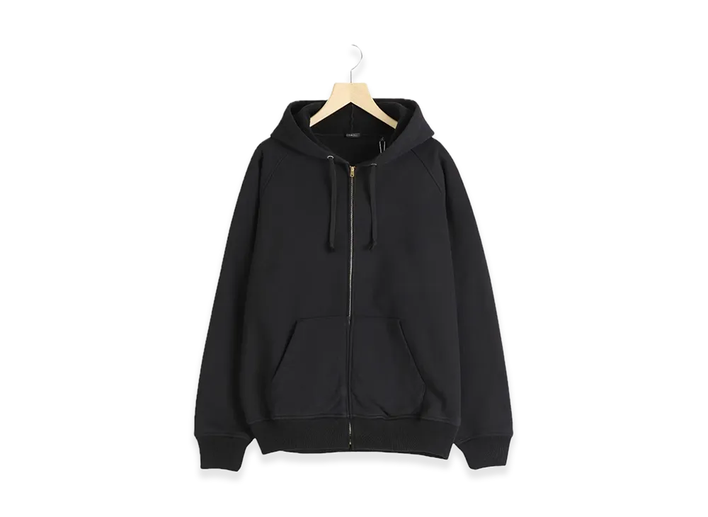 COMOLI Cotton French Terry Zip Parka "Black"