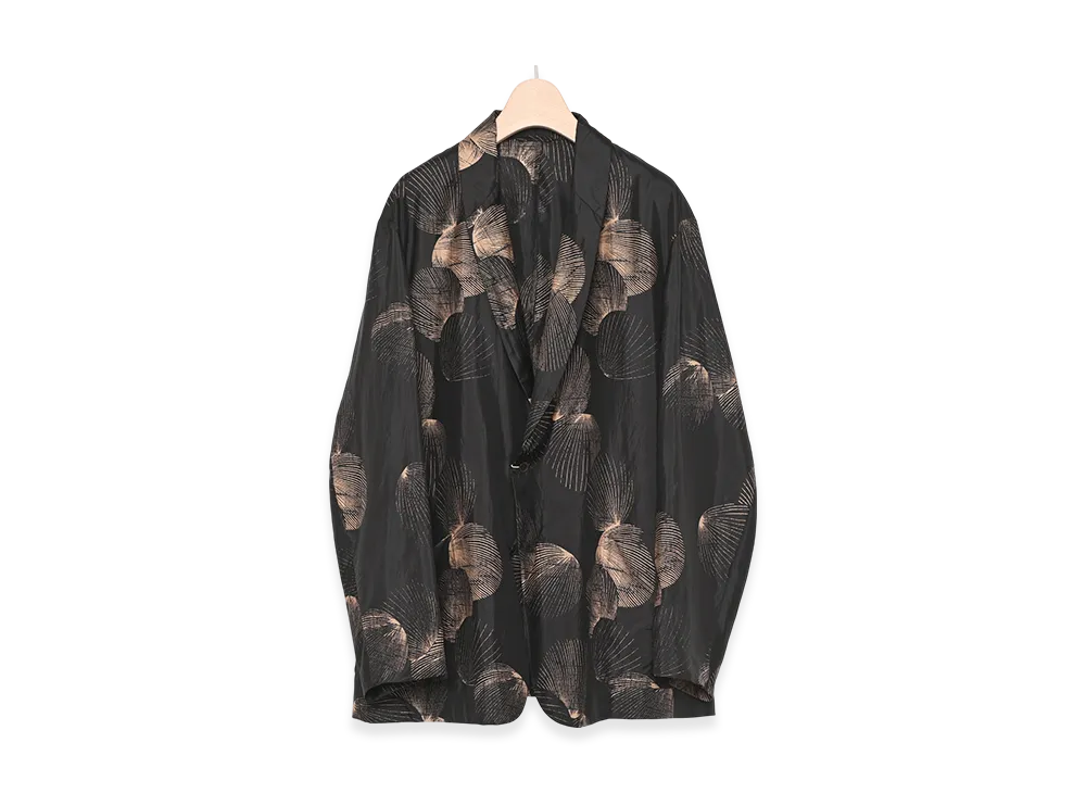 COMOLI Silk Shell Shawl Collar Jacket "Black"