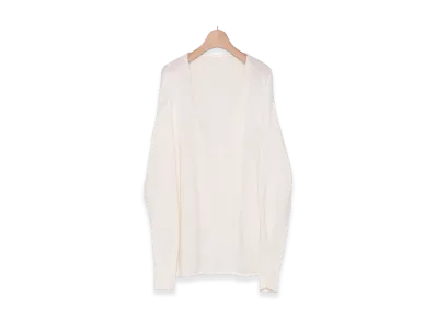 COMOLI 7G V-Neck Knit "White"