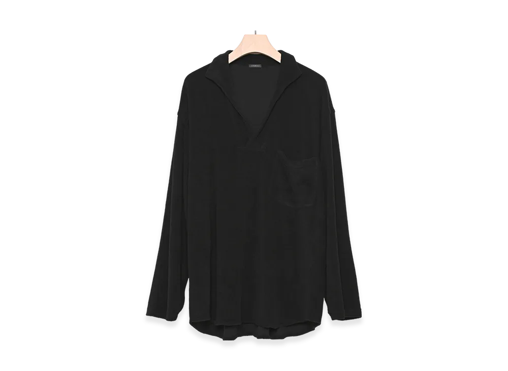 COMOLI Pile Skipper Shirt "Black"