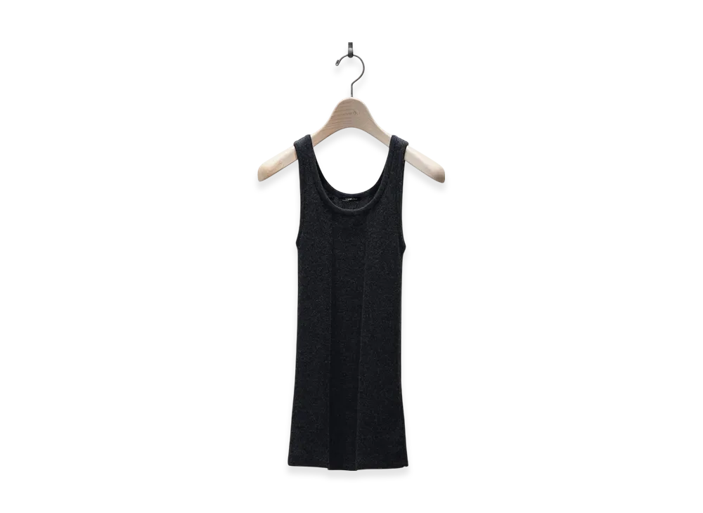 COMOLI Cashmere Silk Tank Top SS25 "Chacoal"