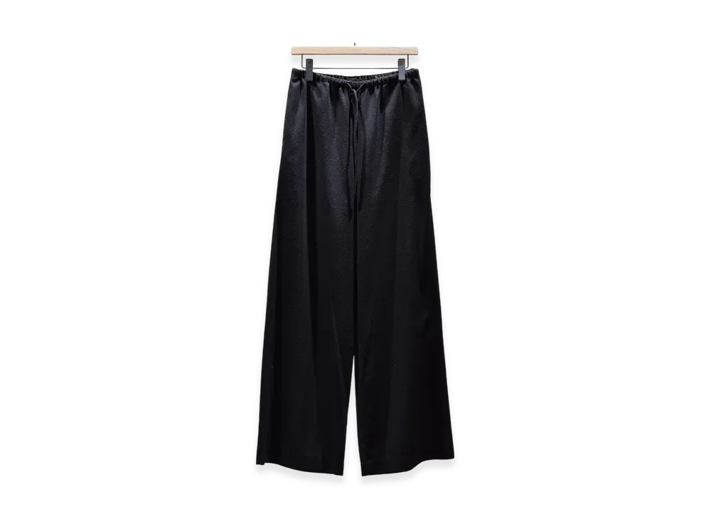 COMOLI Raw Silk Wide Pants SS25 "Black"