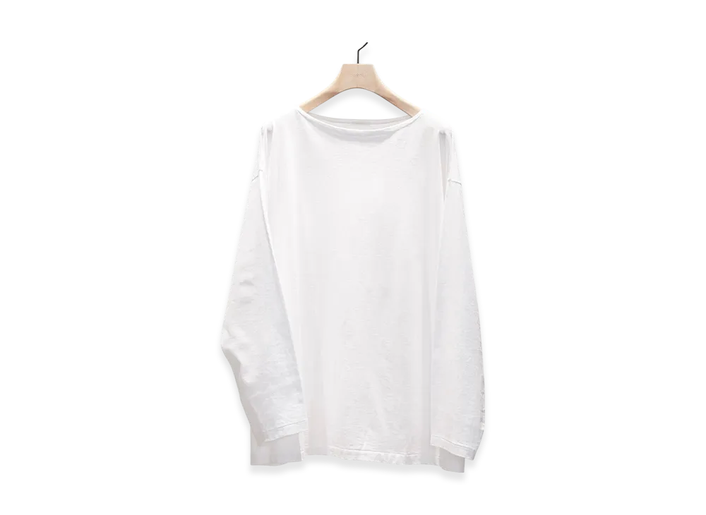 COMOLI Cotton Jersey Boat Neck SS25 "White"