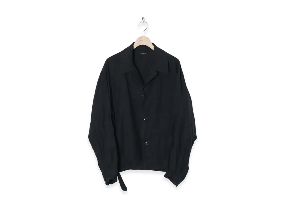 COMOLI Linen Belted Jacket "Charcoal"