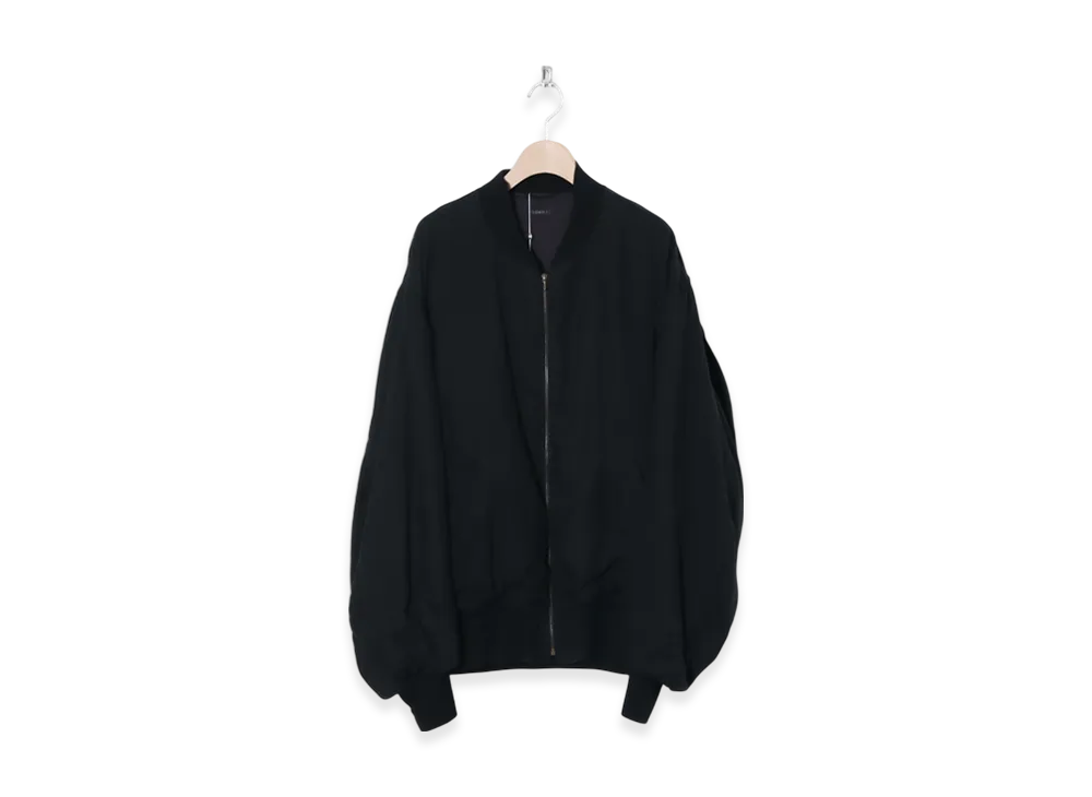 COMOLI Linen Double Cloth Zip Blouson "Black"