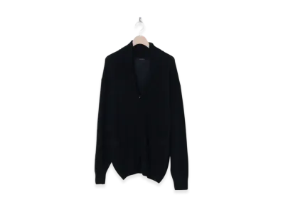 COMOLI Cashmere Shawl Collar Knit Jacket "Navy"