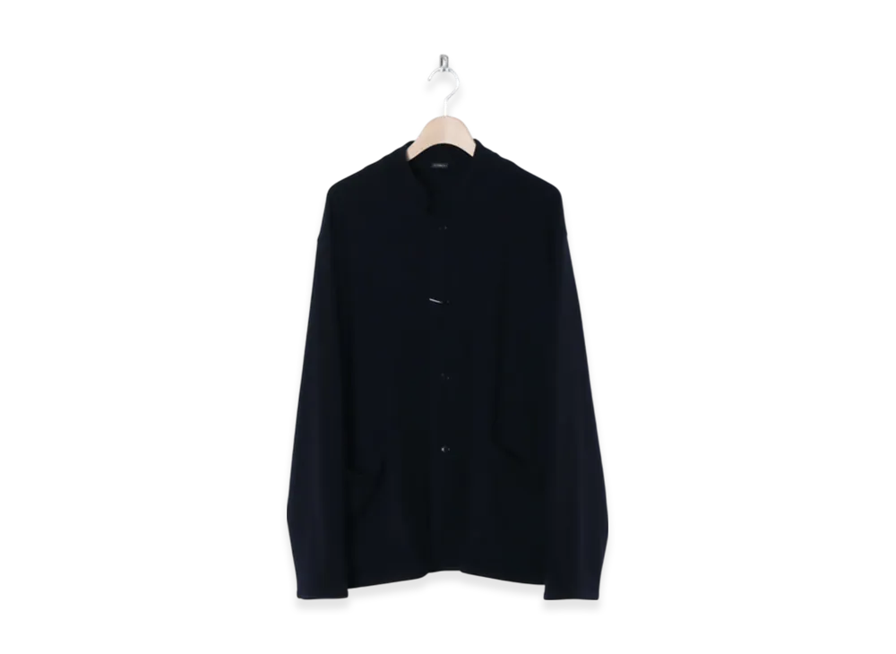 COMOLI Cashmere Stand Collar Knit Jacket "Navy"