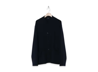 COMOLI Cashmere Stand Collar Knit Jacket "Navy"