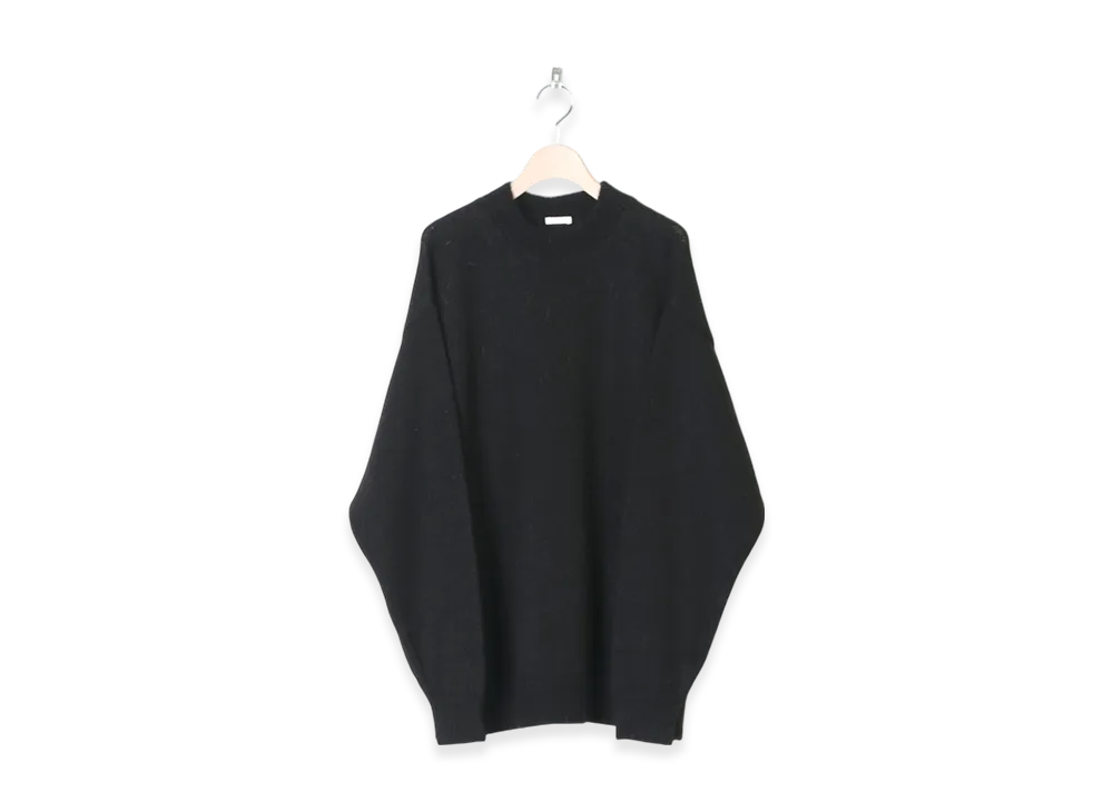 COMOLI Black Alpaca Crew Neck Knit "Black"