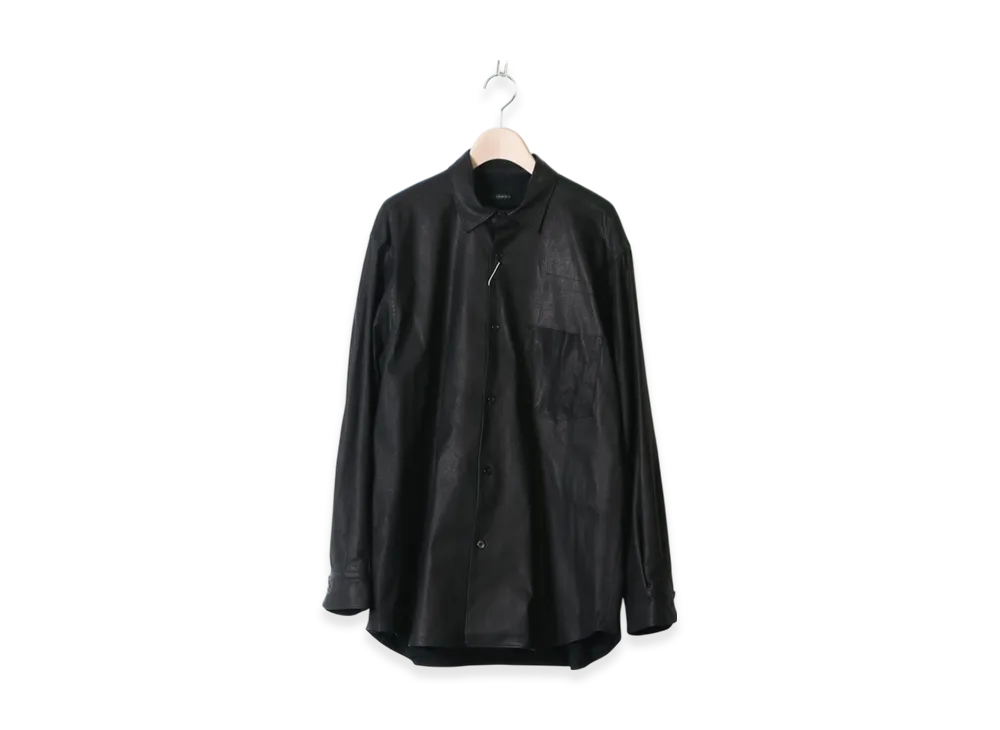 COMOLI Leather COMOLI Shirt "Black"