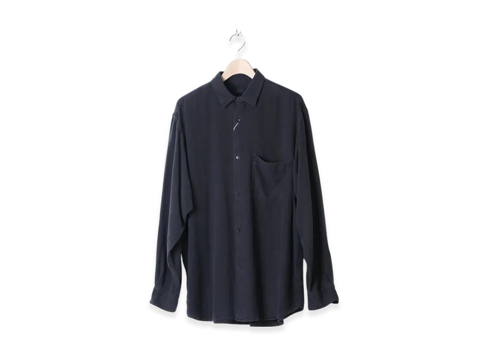 COMOLI Silk Flannel Shirt "Fade Navy"