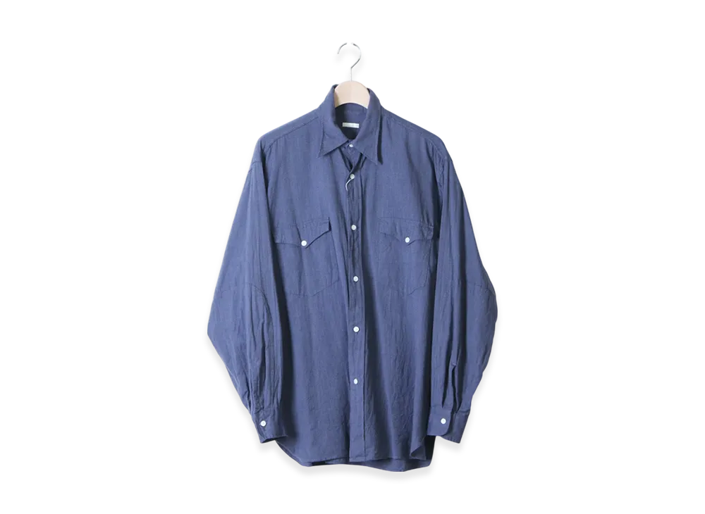 COMOLI Heather Yarn Work Shirt "Blue"