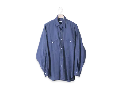 COMOLI Heather Yarn Work Shirt "Blue"