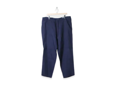 COMOLI Linen Double Cloth Drawstring Pants "French Navy , Charcoal"