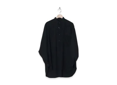 COMOLI Linen Double Cloth Pullover Shirt "Black"