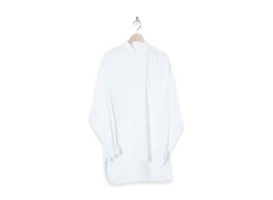 COMOLI Linen Double Cloth Pullover Shirt "White"
