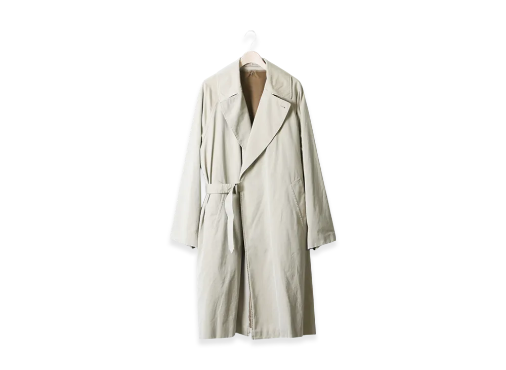 COMOLI Washed Tielocken Coat "Beige"