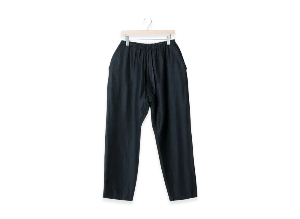 COMOLI Wool Silk Drawstring Pants "Charcoal"